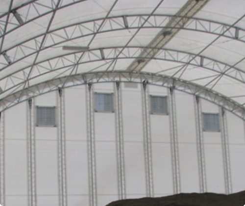 Standard white PVC membrane with 16% natural light transmission